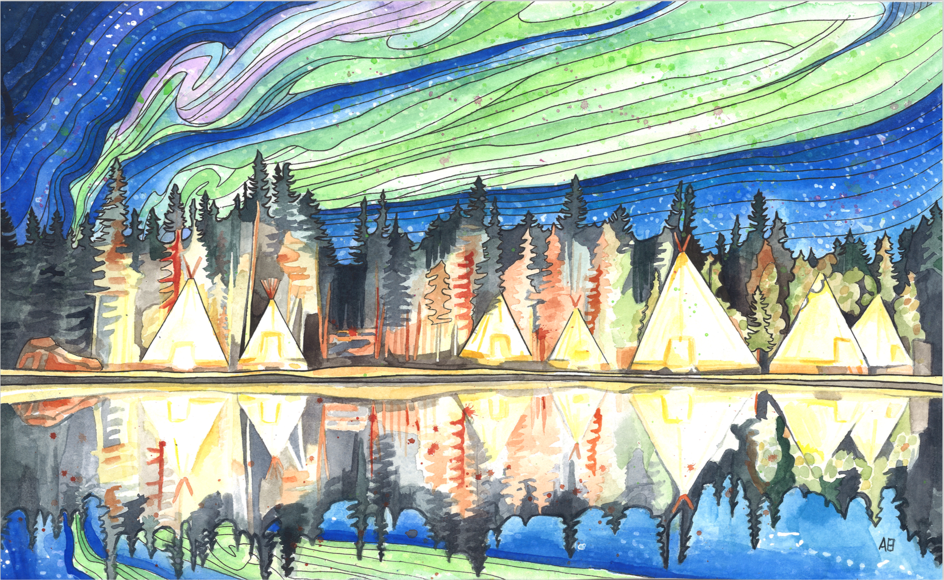 "Aurora Village" 19x12in Giclee Paper Prints